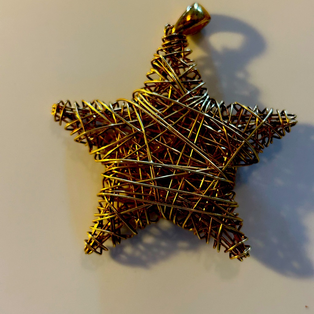 Vtg Veronese Italy Yellow Gold Vermeil Wire Wrap Star Charm Pendant